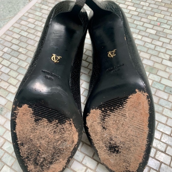 VINCE CAMUTO Black Opened Toe Booties - Picture 8 of 9